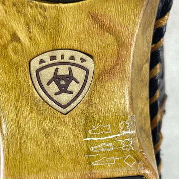 Ariat Sandals Womens Size 9B Del Ray Leather Wood Heels Black Brown 10007643 - Picture 13 of 16